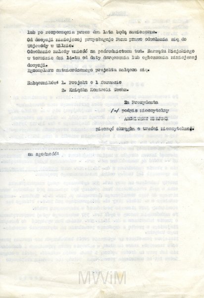 KKE 5789a.jpg - Dok. Decyzja Główna sporządzona przez Zarząd Miejski w Wilnie w sprawie zgody/pozowlenia na budowe domu drewnianego dla Heleny Awgul, Wilno, 1934 r.